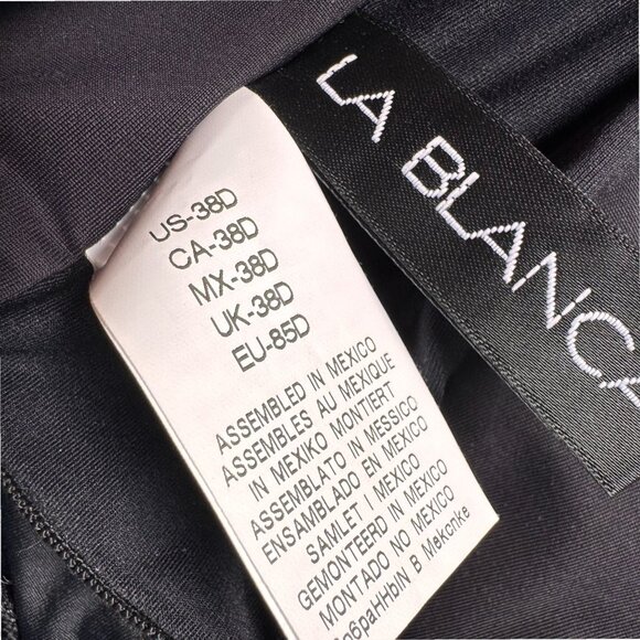 NWT LA BLANCA DeLux Black Underwire D-Cup Swim Tankini Top Island Godess 38D - Picture 5 of 6